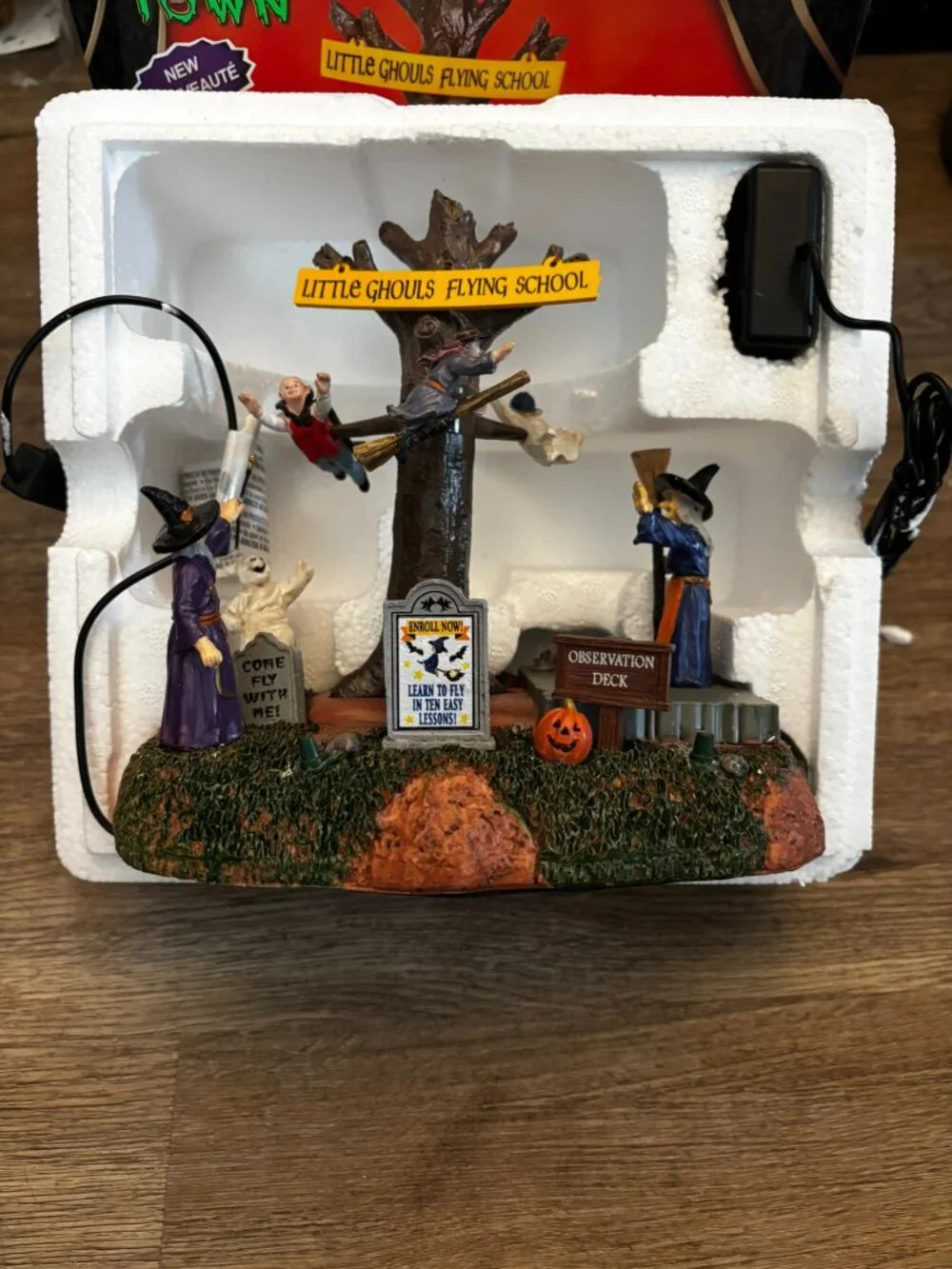Lemax Spooky Town Halloween village table accent Little Ghouls Flying School